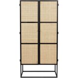 White Label Visoka komoda iz črnega ratana 70x145 cm Guuji - White Label Cene
