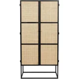 White Label Visoka komoda iz črnega ratana 70x145 cm Guuji - White Label