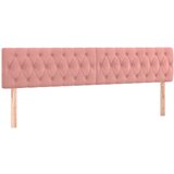 Maison Chic Posteljno vzglavje - Vzglavna omarica 2 kosa roza 100x7x78/88 cm žamet, (22078328) | Shoptok.si