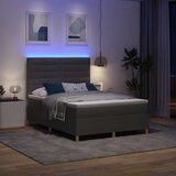  LED Box Spring Krevet Tamno siva 140 x 200 cm tkanina | shoptok.hr