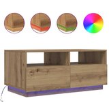  Stolić za kavu s LED svjetlima boja hrasta artisan 90x49x40 cm | shoptok.hr