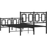 Metalni okvir kreveta uzglavlje i podnožje crni 120x190 cm | shoptok.hr