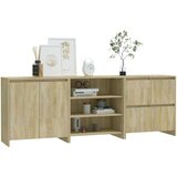  3-dijelna komoda boja hrasta sonome od konstruiranog drva | shoptok.hr