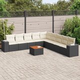  10-dijelni set vrtnih sofa s jastucima crni od poliratana | shoptok.hr