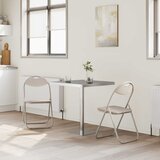  Sklopiva stolica 2 pcs Pijesak 48 x 43,5 x 81 cm Lažna koža | Eponuda.com