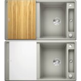 Blanco sudoper AXIA III 5 S InFino SILGRANIT SIVI KAMEN, daska drvo, s dalj. upr. | shoptok.hr