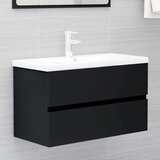 vidaXL Omarica za umivalnik črna 80x38,5x45 cm iverna plošča | Shoptok.si