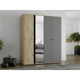 MID.YOU OMARA ZA OBLAČILA, barve grafita, črna, hrast artisan | Shoptok.si