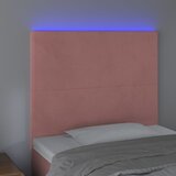  LED uzglavlje ružičasto 80x5x118/128 cm baršunasto | shoptok.hr
