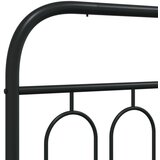 vidaXL Kovinski posteljni okvir z vzglavjem in vznožjem črn 120x190 cm | Shoptok.si