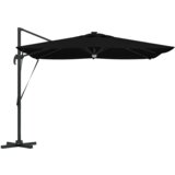 vidaXL Cantilever Roma nadstrešek z LED črn 286x285x270 cm aluminij | Shoptok.si