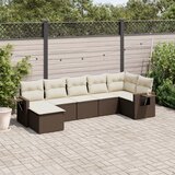 vidaXL 7-dijelni set vrtnih sofa od poliratana s jastucima smeđi | shoptok.hr