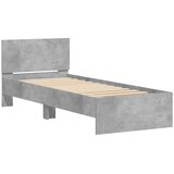  Okvir kreveta s uzglavljem siva boja betona 90x200 cm drveni | shoptok.hr