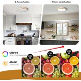 VIKAEY LED 30 cm stropna svetilka bela z lesom | Shoptok.si