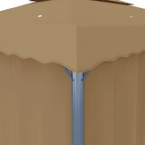  Sjenica sa zastorom 3 x 3 m smeđe-siva aluminijska | shoptok.hr