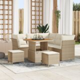 vidaXL Vrtna sedežna garnitura 8 pcs bež in krem 80 x 80 x 71 cm | Shoptok.si
