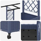  Povišeni krevet s mrežom i krovom Siva 122,5 x 40 x 127 cm PP | shoptok.hr