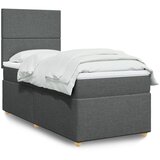  Krevet s oprugama i madracem tamnosivi 100 x 200 cm od tkanine | shoptok.hr