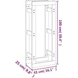  Stalak za drva za ogrjev bijeli 41x25x100 cm masivna borovina | shoptok.hr