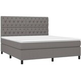  box spring s madracem LED tamnosivi 160x200 cm tkanina | shoptok.hr
