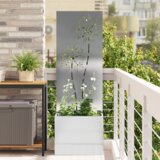 vidaXL Vrtni Sadič s Dekorativnom Pločom Srebrna 50 x 140 cm | shoptok.hr