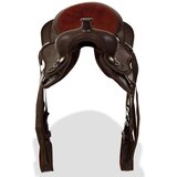 vidaXL Western sedlo, uzda in oprsnica pravo usnje 13" rjave barve | Shoptok.si