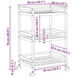  Kuhinjska Kolica s Kotačima Prirodna 46 x 38 x 76 cm Bambus | shoptok.hr