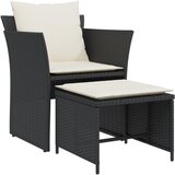 Maison Chic Vrtni Stoli - Stol za vrt s stolčkom za noge črn poli ratan JS701, (21877625) | Shoptok.si