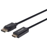 Manhattan HDMI priključni kabel 100.00 cm 152662 crna [1x muški konektor displayport - 1x muški konektor HDMI] | Eponuda.ba