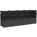 Maison Chic Vrtni kavč - Zunanji kavč z blazinami 4-sedežni črn poli ratan, (22043912) | Shoptok.si