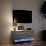  Zidni TV ormarić s LED svjetlima siva boja hrasta 80x31x38 cm | Eponuda.com