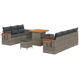  Set od 10 komada vrtnih sofa s jastučićima siva poliratan akacija Set od 3 komada vrtne blagovaonice s jastučićima siva polirat | shoptok.hr
