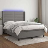  Box spring s madracem LED tamnosivi 140x190 cm tkanina Cijene