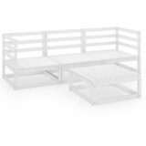 Maison Chic Seti vrtnega pohištva - Vrtna garnitura - Vrtni pohištvo set 4-delna bela trdna borovina, (21811526) | Shoptok.si