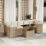 Maison Chic Seti vrtnega pohištva - Vrtna garnitura - Vrtni pohištvo set 8-delna z blazinami bež poli ratan, (21799346) | Shoptok.si