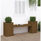 vidaXL Klop z visoko gredo medeno rjava 180x36x63 cm trdna borovina Cene