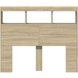 Ormarić za uzglavlje s LED svjetlima boja hrasta 120x17x102 cm | shoptok.hr