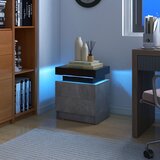  Noćna ormarić s LED svjetlima i 2 ladice, noćna ormarić dim. 45 x 35 x 52 cm, siva. | shoptok.hr