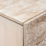  Posteljna omarica Bela 50 x 33 x 60 cm Masiven les manga, (5000210720) | Shoptok.si