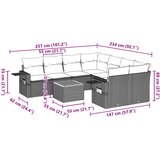  9-dijelni set vrtnih sofa s jastucima crni od poliratana | shoptok.hr