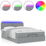  Otomanski krevet s madracem&LED svijetlosivi 140x190 cm tkanine | Eponuda.ba