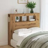 vidaXL LED posteljno vzglavje artisan hrast 120x18,5x103,5 cm inž. les | Shoptok.si