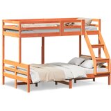  Krevet na kat 80x200/120x200 cm masivna borovina voštano smeđi | shoptok.hr