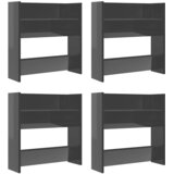  Zidni ormarići za cipele 4 kom sjajni sivi 60x18x60 cm drveni | shoptok.hr
