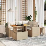  5-dijelni vrtni set sofa s jastucima bež od poliratana | shoptok.hr