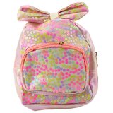  Dječji ruksak sa šljokicama, cvijećem, mašnom, svijetlo ružičasti, 22 cm, 2,8 l | shoptok.hr