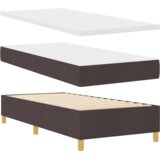  Postelja z vzmetnico z vzmetnico Temno rjava 80 x 200 cm blago, (5000127221) | Shoptok.si