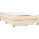 vidaXL Box spring postelja z vzmetnico krem 120x190 cm blago | Shoptok.si