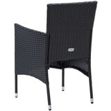  3-dijelni vrtni blagovaonski set od poliratana s jastucima crni | shoptok.hr