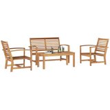  Sjedeća garnitura za vrt 4 pcs Prirodna Čvrsto teak drvo | shoptok.hr